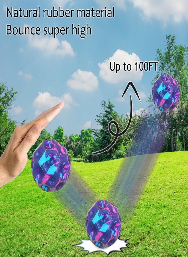 LANLOY Rubber Moon Bouncy Coral Kickball Anti Stress Ball Pop Bouncing Space Ball Sports Training Ball Children's Sensory Ball Easy to Pack of- 1 Multicolour (1, Rainbow Ball) - Image 4
